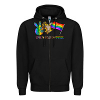 Black peace love pride Zipper Hoodie - CowhideDigitalArt