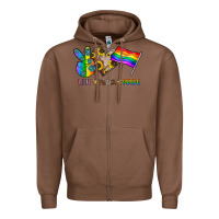 Chestnut peace love pride Zipper Hoodie - CowhideDigitalArt