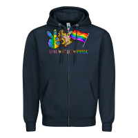 Navy peace love pride Zipper Hoodie - CowhideDigitalArt