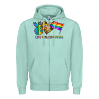 Seafoam peace love pride Zipper Hoodie - CowhideDigitalArt