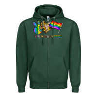 Sports Green peace love pride Zipper Hoodie - CowhideDigitalArt