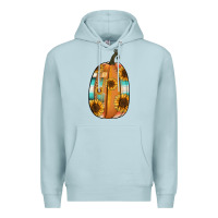 Blue Mist Serape sunflower pumpkin Premium Hoodie - NancyCooperArtShop