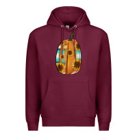 Burgundy Serape sunflower pumpkin Premium Hoodie - NancyCooperArtShop