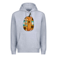 Heather Grey Serape sunflower pumpkin Premium Hoodie - NancyCooperArtShop