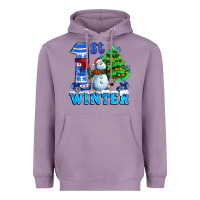 Lavender first winter with snowman Heavyweight Hoodie - AdoDesignShop