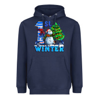 Navy first winter with snowman Heavyweight Hoodie - AdoDesignShop