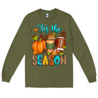 Army Green 'tis the season american  football Long Sleeve Tee - Zillion Design Studio