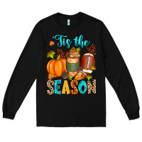 Black 'tis the season american  football Long Sleeve Tee - Zillion Design Studio