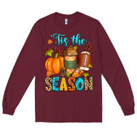 Burgundy 'tis the season american  football Long Sleeve Tee - Zillion Design Studio