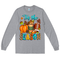 Heather Grey 'tis the season american  football Long Sleeve Tee - Zillion Design Studio