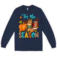 Navy 'tis the season american  football Long Sleeve Tee - Zillion Design Studio