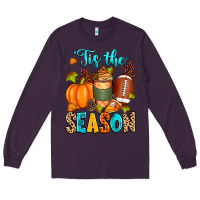 Plum 'tis the season american  football Long Sleeve Tee - Zillion Design Studio