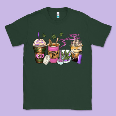 Weed Coffee Cups Classic Tee Designed By Zillion Design Studio