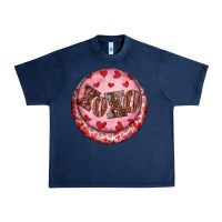 Navy Western valentine's day xoxo round earrings Urban Heavy Tee - RanaPortraitStore