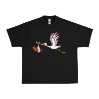 Black stork with black baby girl Urban Heavy Tee - BarkalooDesign