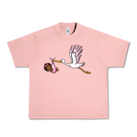 Salmon stork with black baby girl Urban Heavy Tee - BarkalooDesign