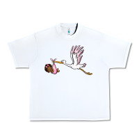 White stork with black baby girl Urban Heavy Tee - BarkalooDesign
