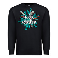 Black hello winter Premium Sweatshirt - AdoDesignShop
