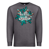 Charcoal Heather hello winter Premium Sweatshirt - AdoDesignShop