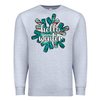 Heather Grey hello winter Premium Sweatshirt - AdoDesignShop