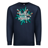 Navy hello winter Premium Sweatshirt - AdoDesignShop