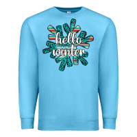 Ocean Blue hello winter Premium Sweatshirt - AdoDesignShop