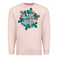 Pale Pink hello winter Premium Sweatshirt - AdoDesignShop