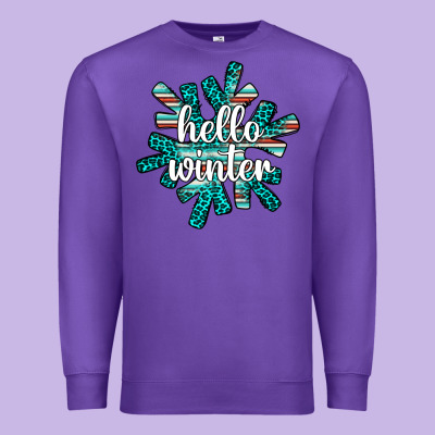 Hello Winter Premium Sweatshirt Designed By Adodesignshop