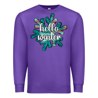 Purple hello winter Premium Sweatshirt - AdoDesignShop