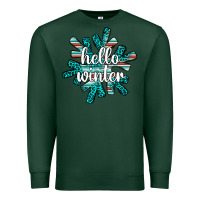 Sports Green hello winter Premium Sweatshirt - AdoDesignShop