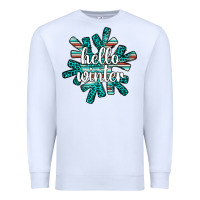 White hello winter Premium Sweatshirt - AdoDesignShop