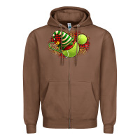 Tennis Christmas With Racket And Hat Zipper Hoodie | Teevron