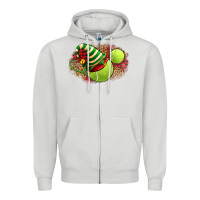 Dove Grey Tennis Christmas With Racket And Hat Zipper Hoodie - FaDigitalArtStudio