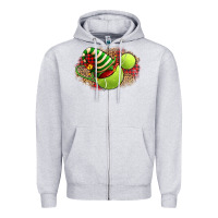 Heather Grey Tennis Christmas With Racket And Hat Zipper Hoodie - FaDigitalArtStudio