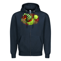 Navy Tennis Christmas With Racket And Hat Zipper Hoodie - FaDigitalArtStudio