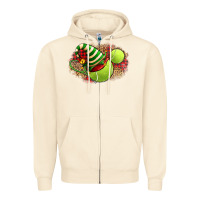 Sandshell Tennis Christmas With Racket And Hat Zipper Hoodie - FaDigitalArtStudio