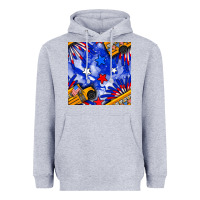 Heather Grey 4th of july school bus seamless pattern Heavyweight Hoodie - BundleAndBundleShop