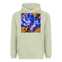 Matcha 4th of july school bus seamless pattern Heavyweight Hoodie - BundleAndBundleShop