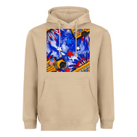 Mushroom 4th of july school bus seamless pattern Heavyweight Hoodie - BundleAndBundleShop