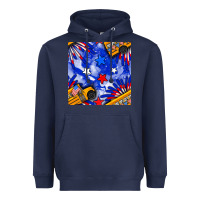 Navy 4th of july school bus seamless pattern Heavyweight Hoodie - BundleAndBundleShop