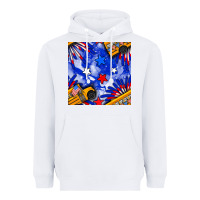 White 4th of july school bus seamless pattern Heavyweight Hoodie - BundleAndBundleShop