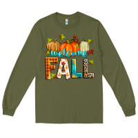 Army Green welcome fall Long Sleeve Tee - Zillion Design Studio