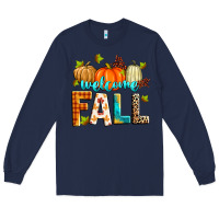 Navy welcome fall Long Sleeve Tee - Zillion Design Studio