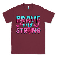 Burgundy Brave and Strong Classic Tee - texasbilliewilder