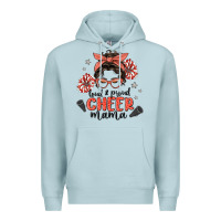 Blue Mist loud&proud mama messy bun Premium Hoodie - MaliasSmallBusiness