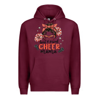 Burgundy loud&proud mama messy bun Premium Hoodie - MaliasSmallBusiness
