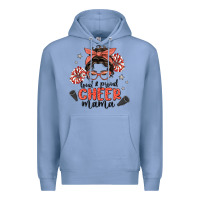 Colony Blue loud&proud mama messy bun Premium Hoodie - MaliasSmallBusiness