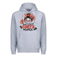 Heather Grey loud&proud mama messy bun Premium Hoodie - MaliasSmallBusiness