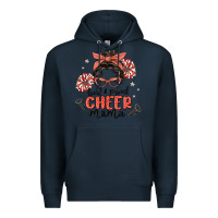 Navy loud&proud mama messy bun Premium Hoodie - MaliasSmallBusiness