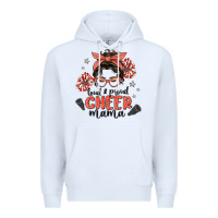 White loud&proud mama messy bun Premium Hoodie - MaliasSmallBusiness